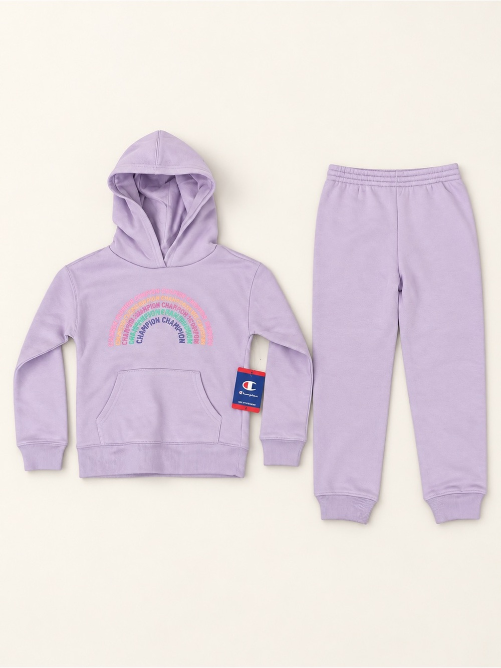 Champion Girls Pastel Lilac Hoodie Jogger Set Size 6 NEW